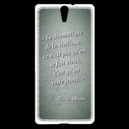 Coque Sony Xperia C5 Dramatique vieillesse Vert Citation Oscar Wilde
