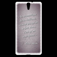 Coque Sony Xperia C5 Dramatique vieillesse Violet Citation Oscar Wilde