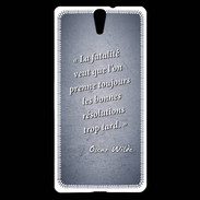 Coque Sony Xperia C5 Fatalité Bleu Citation Oscar Wilde