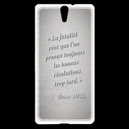 Coque Sony Xperia C5 Fatalité Gris Citation Oscar Wilde