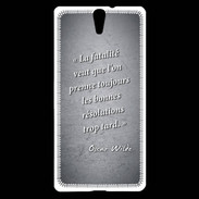 Coque Sony Xperia C5 Fatalité Noir Citation Oscar Wilde