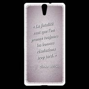 Coque Sony Xperia C5 Fatalité Rose Citation Oscar Wilde