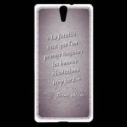 Coque Sony Xperia C5 Fatalité Violet Citation Oscar Wilde