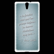 Coque Sony Xperia C5 Fatalité Turquoise Citation Oscar Wilde