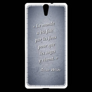Coque Sony Xperia C5 Fous sages Bleu Citation Oscar Wilde