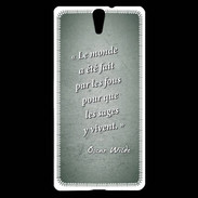 Coque Sony Xperia C5 Fous sages Vert Citation Oscar Wilde
