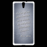 Coque Sony Xperia C5 Horrible ennui Bleu Citation Oscar Wilde