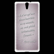 Coque Sony Xperia C5 Horrible ennui Rose Citation Oscar Wilde