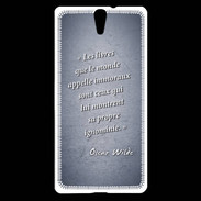 Coque Sony Xperia C5 Les livres Bleu Citation Oscar Wilde