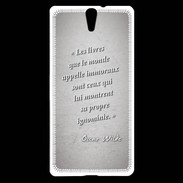 Coque Sony Xperia C5 Les livres Gris Citation Oscar Wilde
