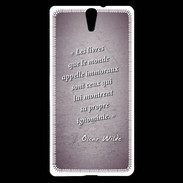 Coque Sony Xperia C5 Les livres Violet Citation Oscar Wilde