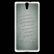 Coque Sony Xperia C5 Les livres Vert Citation Oscar Wilde