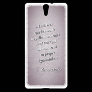 Coque Sony Xperia C5 Les livres Rose Citation Oscar Wilde