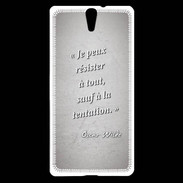 Coque Sony Xperia C5 Résister Gris Citation Oscar Wilde