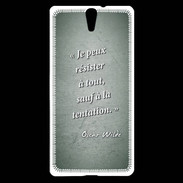 Coque Sony Xperia C5 Résister Vert Citation Oscar Wilde