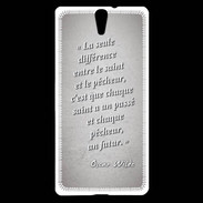 Coque Sony Xperia C5 Saint pêcheur Gris Citation Oscar Wilde