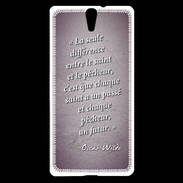 Coque Sony Xperia C5 Saint pêcheur Violet Citation Oscar Wilde