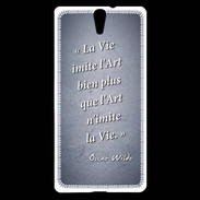 Coque Sony Xperia C5 Vie art Bleu Citation Oscar Wilde