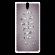 Coque Sony Xperia C5 Vie art Violet Citation Oscar Wilde