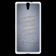 Coque Sony Xperia C5 Jeuness folie Bleu Citation Oscar Wilde