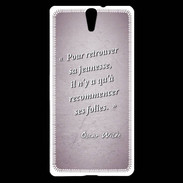 Coque Sony Xperia C5 Jeuness folie Rose Citation Oscar Wilde