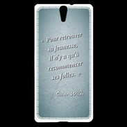 Coque Sony Xperia C5 Jeuness folie Turquoise Citation Oscar Wilde
