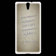 Coque Sony Xperia C5 Jeuness folie Sepia Citation Oscar Wilde