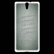 Coque Sony Xperia C5 Jeuness folie Vert Citation Oscar Wilde