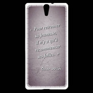 Coque Sony Xperia C5 Jeuness folie Violet Citation Oscar Wilde