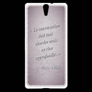 Coque Sony Xperia C5 La conversation Rose Citation Oscar Wilde