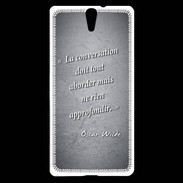Coque Sony Xperia C5 La conversation Noir Citation Oscar Wilde