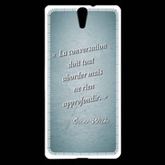 Coque Sony Xperia C5 La conversation Turquoise Citation Oscar Wilde