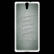 Coque Sony Xperia C5 La conversation Vert Citation Oscar Wilde