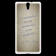 Coque Sony Xperia C5 La conversation Sepia Citation Oscar Wilde