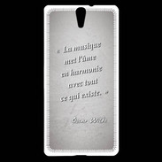 Coque Sony Xperia C5 La musique Gris Citation Oscar Wilde