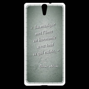 Coque Sony Xperia C5 La musique Vert Citation Oscar Wilde