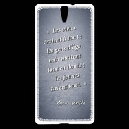 Coque Sony Xperia C5 Les vieux Bleu Citation Oscar Wilde