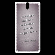 Coque Sony Xperia C5 La musique Violet Citation Oscar Wilde