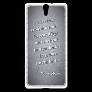 Coque Sony Xperia C5 Les vieux Noir Citation Oscar Wilde