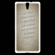 Coque Sony Xperia C5 Les vieux Sepia Citation Oscar Wilde