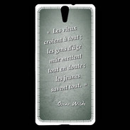Coque Sony Xperia C5 Les vieux Vert Citation Oscar Wilde