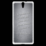 Coque Sony Xperia C5 Pessimiste Noir Citation Oscar Wilde