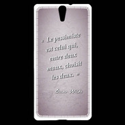 Coque Sony Xperia C5 Pessimiste Rose Citation Oscar Wilde