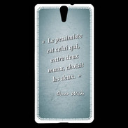 Coque Sony Xperia C5 Pessimiste Turquoise Citation Oscar Wilde