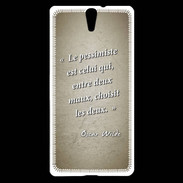 Coque Sony Xperia C5 Pessimiste Sepia Citation Oscar Wilde