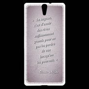 Coque Sony Xperia C5 Sagesse rêves Rose Citation Oscar Wilde
