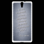 Coque Sony Xperia C5 Sincérité fatale Bleu Citation Oscar Wilde