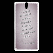 Coque Sony Xperia C5 Sincérité fatale Rose Citation Oscar Wilde
