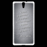Coque Sony Xperia C5 Spectateur Noir Citation Oscar Wilde