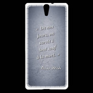 Coque Sony Xperia C5 Survie mort Bleu Citation Oscar Wilde